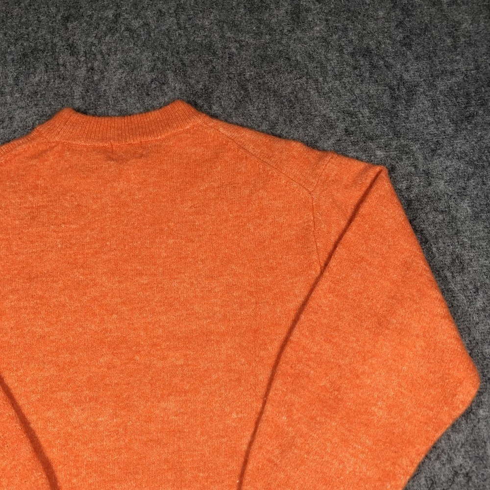 H&M Sweater Womens XS Orange Crewneck Tight Knit Pullover Stretch Long Sleeve - Picture 14 of 16